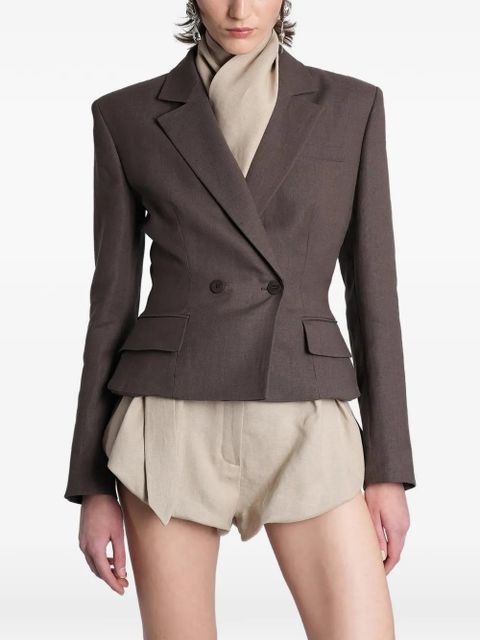 Magda Butrym double-breasted notched-lapel jacket - Brown - zdjęcie produktu nr 1