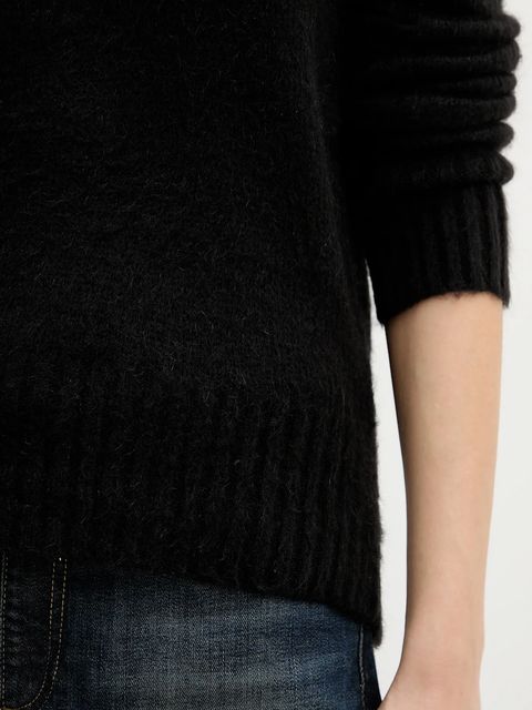 United Colors of Benetton sweter z dodatkiem moheru damski kolor czarny 1VAAD10EX