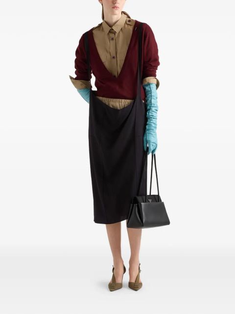 Prada crepe skirt with suspender straps - Black - zdjęcie produktu nr 2