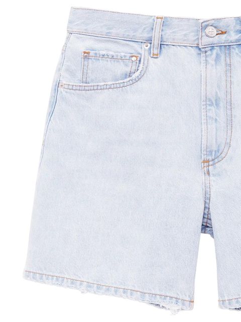 ANINE BING Delaney frayed-edge denim shorts - Blue
