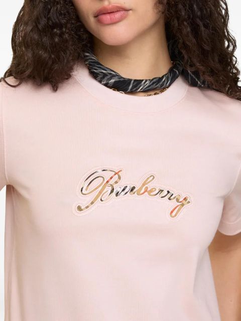 Burberry cursive logo cotton t-shirt - Pink - zdjęcie produktu nr 2
