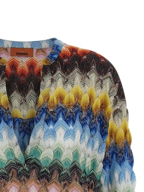 Missoni lamé raschel-knit blouse - Blue