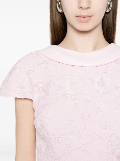 Self-Portrait lace scoop-back midi dress - Pink