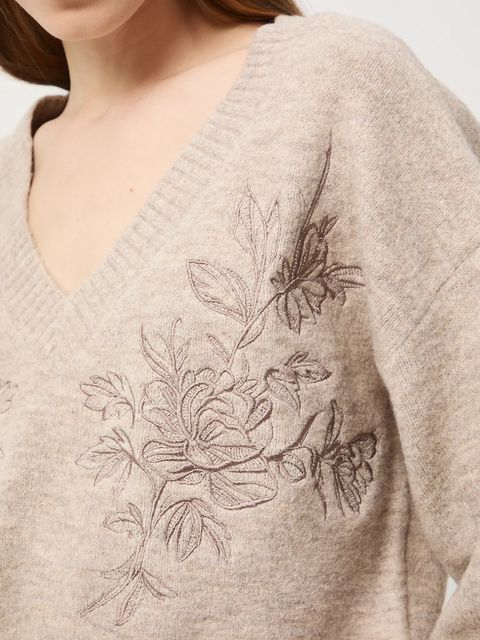 Medicine sweter z domieszką wełny damski kolor beżowy