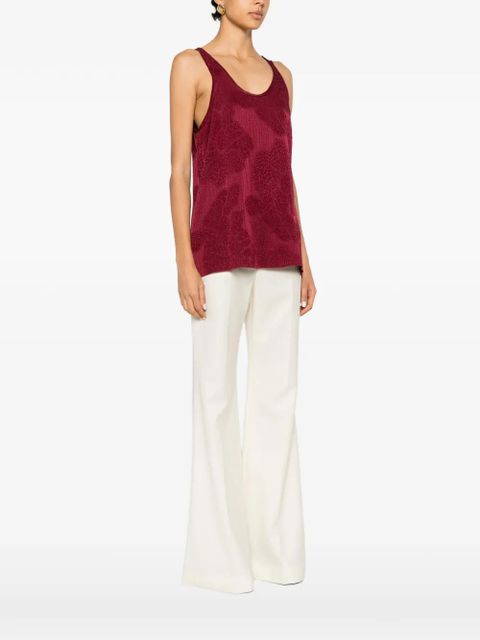 Chloé floral-jacquard tank top - Red