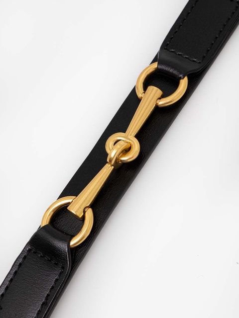 Answear.LAB pasek skórzany damski kolor czarny