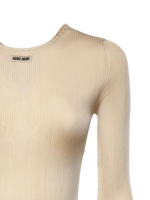 Miu Miu crew-neck T-shirt - Neutrals