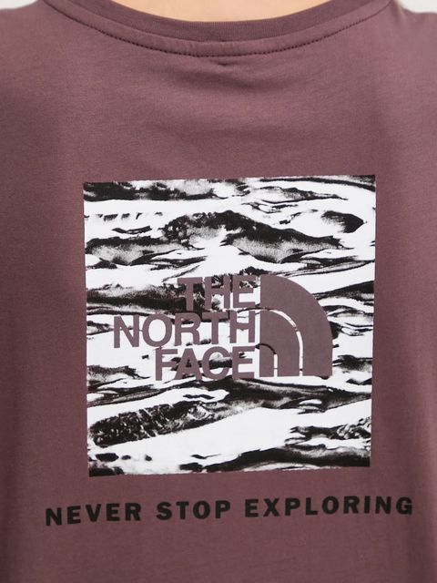 The North Face t-shirt bawełniany damski kolor bordowy NF0A8E3JES91