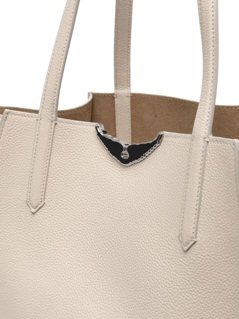 Zadig&Voltaire logo-plaque leather tote bag - White