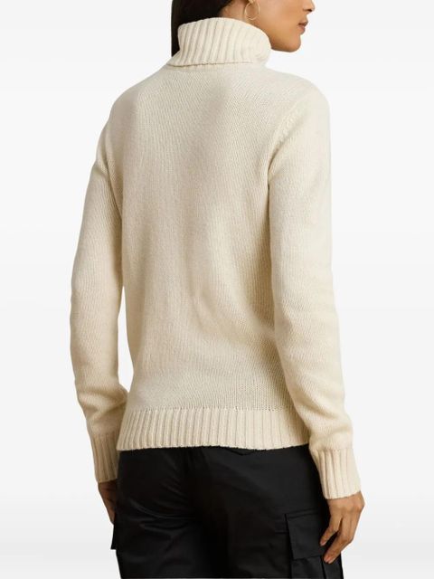 Lauren Ralph Lauren embroidered turtleneck sweater - Neutrals