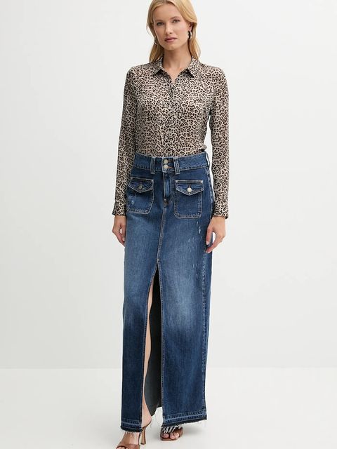 Guess koszula CLOUIS damska kolor beżowy regular z kołnierzykiem klasycznym W5YH0X WDW82 - zdjęcie produktu nr 2