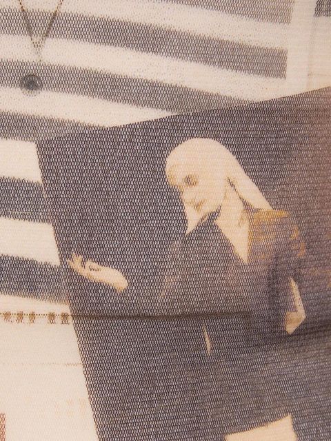 Jean Paul Gaultier newspaper-print sleeveless top - Neutrals