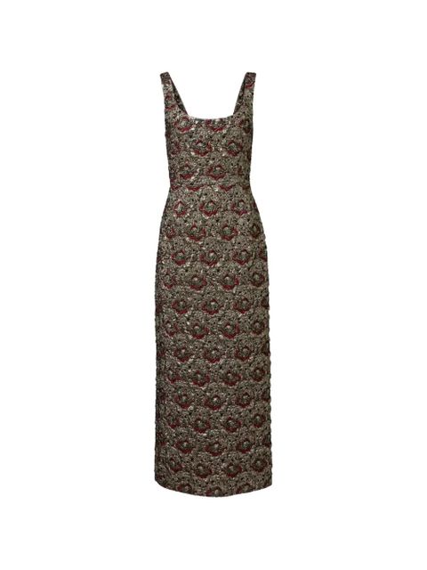 Simkhai Ravenna floral-print midi dress - Gold - zdjęcie produktu nr 1