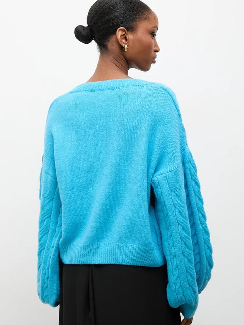 Answear.LAB sweter z wełną damski kolor niebieski ciepły