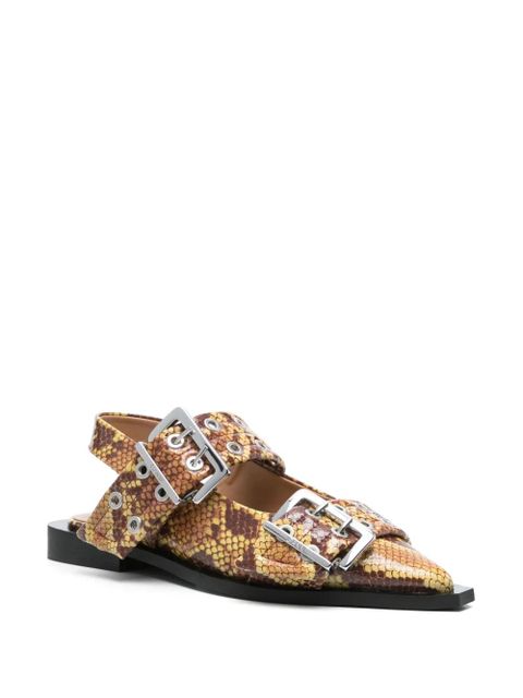 GANNI animal-print ballet flats - Neutrals - zdjęcie produktu nr 2