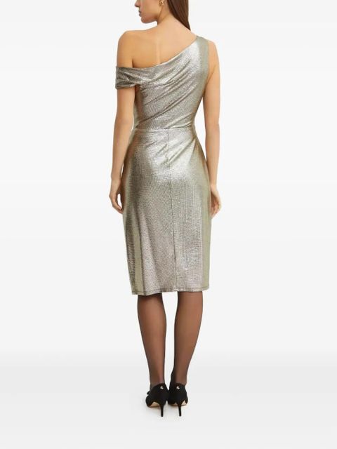 Lauren Ralph Lauren asymmetric draped midi dress - Silver