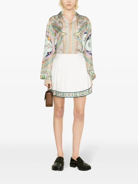 Casablanca Laurel pleated silk miniskirt - White - zdjęcie produktu nr 2