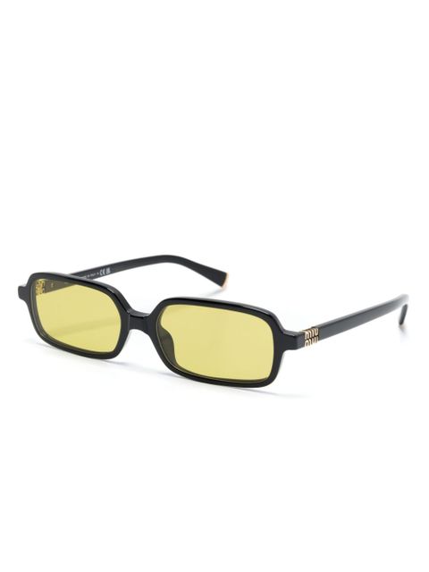 Miu Miu Eyewear logo-plaque rectangle-frame sunglasses - Black - zdjęcie produktu nr 2
