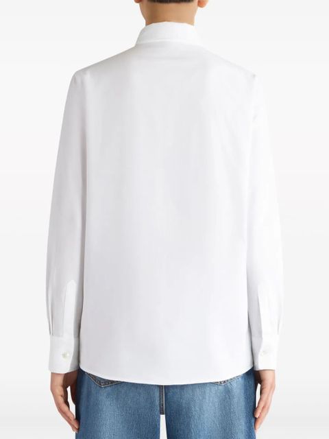 ETRO Pegaso-embroidered cotton shirt - White
