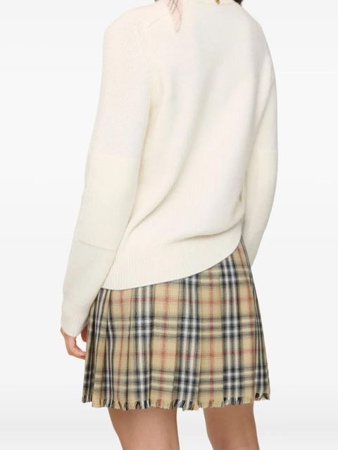 Burberry elbow-patch equestrian-knight sweater - Neutrals