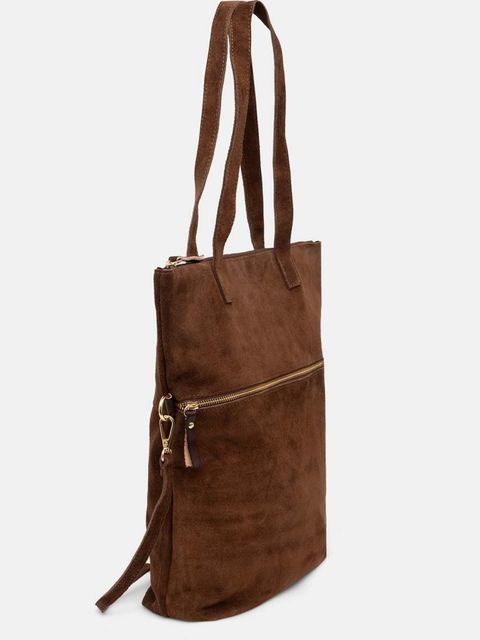 Answear.LAB torebka zamszowa kolor brązowy