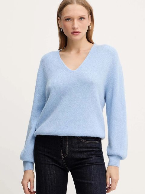 Morgan sweter z dodatkiem wełny damski kolor niebieski MVALI - zdjęcie produktu nr 1