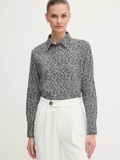 United Colors of Benetton koszula damska kolor biały regular z kołnierzykiem klasycznym 5Q6SDQ0AY - zdjęcie produktu nr 1