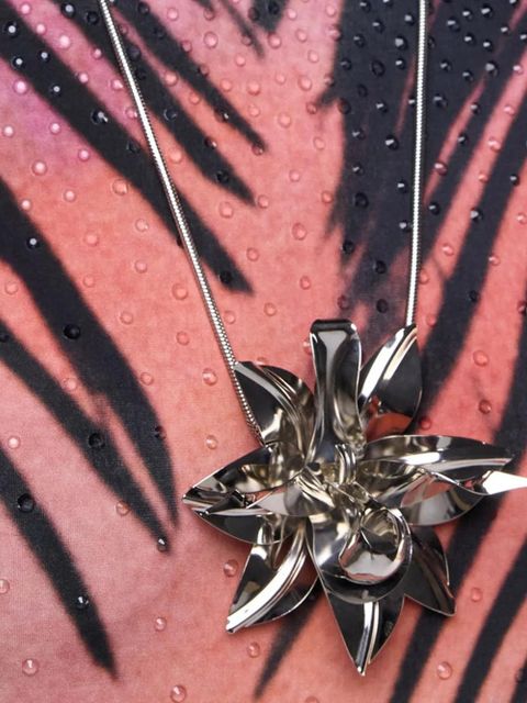 Rabanne flower-pendant necklace - Silver - zdjęcie produktu nr 2