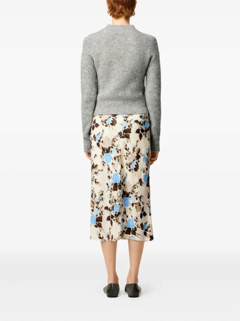 AMI Paris floral-print A-line midi skirt - Neutrals - zdjęcie produktu nr 2