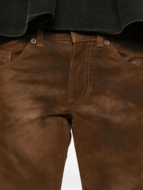 MARANT ÉTOILE Kelsie leather-effect trousers - Brown