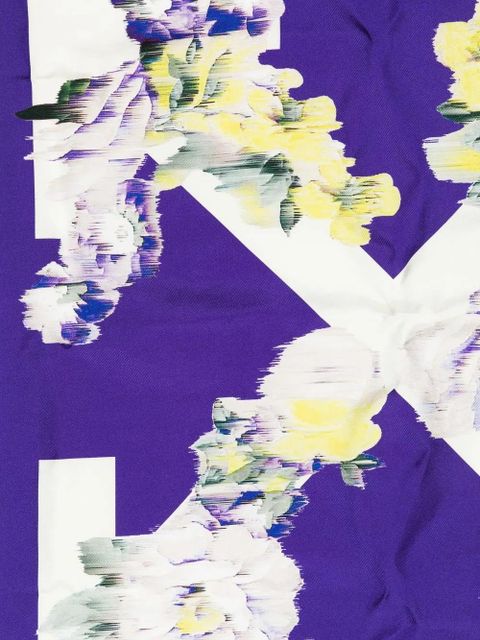 Off-White Arrows floral silk scarf - Purple - zdjęcie produktu nr 2