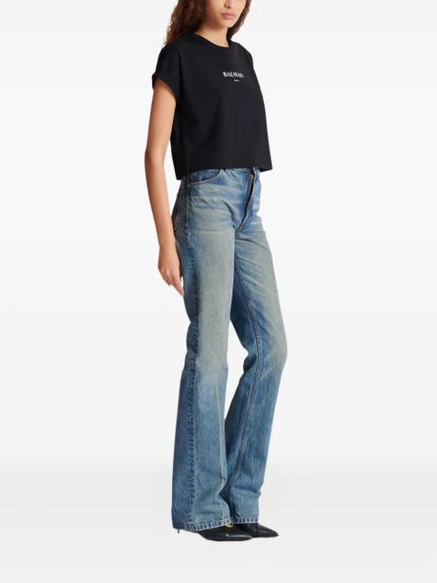 Balmain logo-print short-sleeve T-shirt - Black