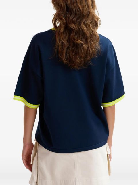 Essentiel Antwerp contrast-trim T-shirt - Blue