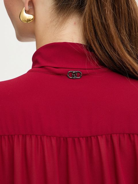 Liu Jo sukienka kolor bordowy mini rozkloszowana MF5072 E0624