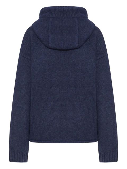JW Anderson anchor-embroidery wool zip-up hoodie - Blue - zdjęcie produktu nr 2