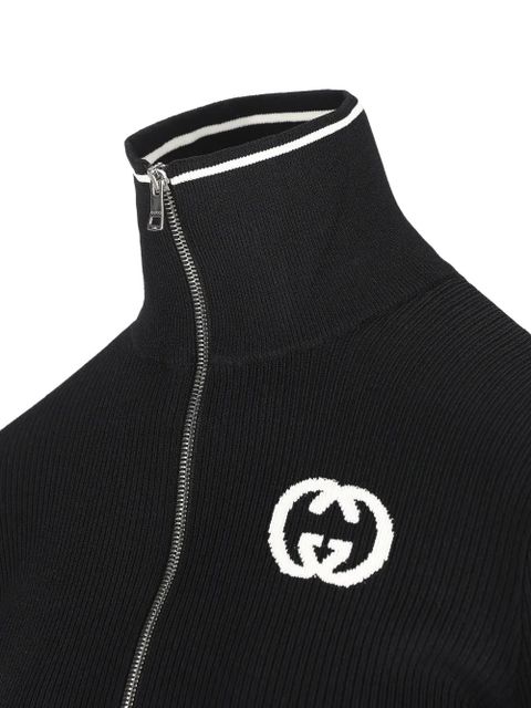 Gucci ribbed zip jacket - Black