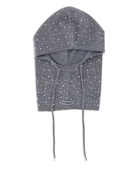 PINKO crystal-embellished hooded balaclava - Grey - zdjęcie produktu nr 1