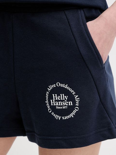 Helly Hansen szorty damskie kolor granatowy z nadrukiem high waist 54081
