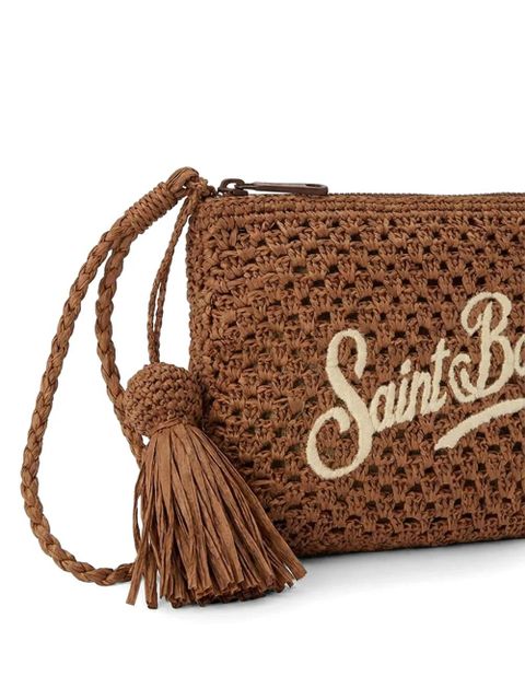 MC2 Saint Barth logo-embroidered clutch bag - Brown