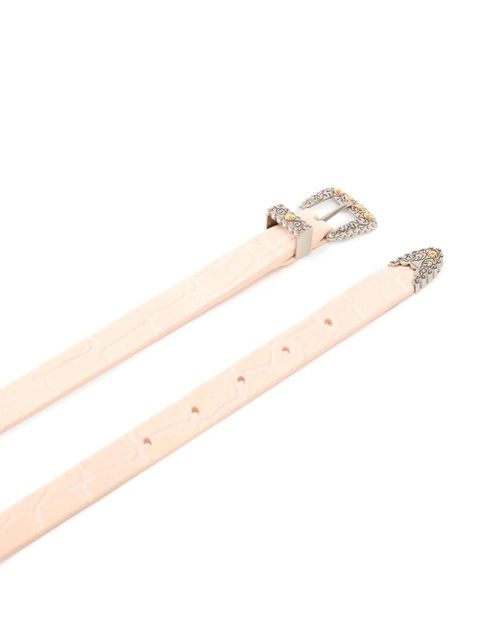 PINKO embossed buckle leather belt