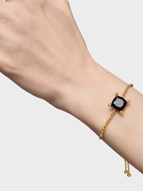 Tous bransoletka ze srebra pokrytego złotem Color Black 1004235300