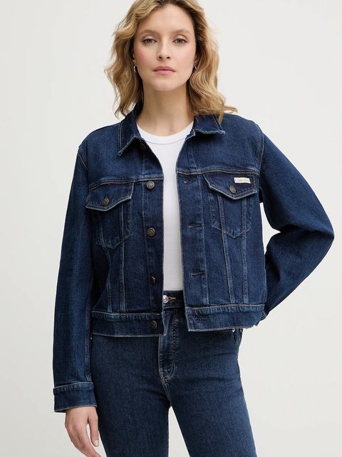 Calvin Klein Jeans kurtka jeansowa kolor granatowy przejściowa LV047E903G - zdjęcie produktu nr 1