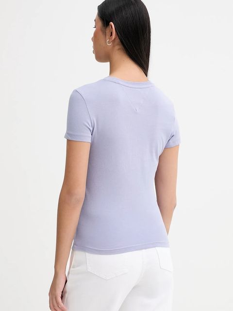 Tommy Jeans t-shirt bawełniany damski kolor fioletowy DW0DW20459