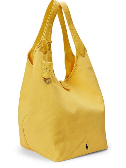 Polo Ralph Lauren torebka skórzana kolor żółty 428P07166