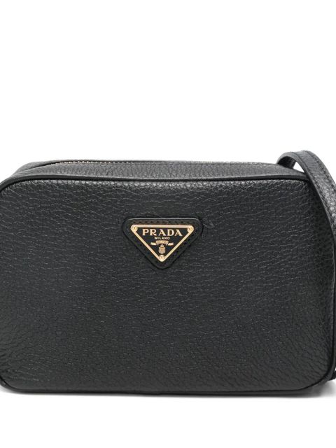 Prada triangle-logo cross body bag - Black