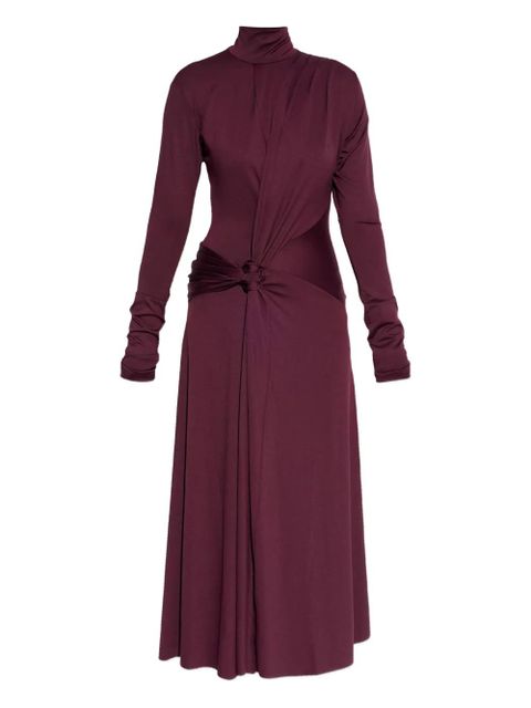 Victoria Beckham turtleneck knot-detail asymmetrical dress - Red - zdjęcie produktu nr 1