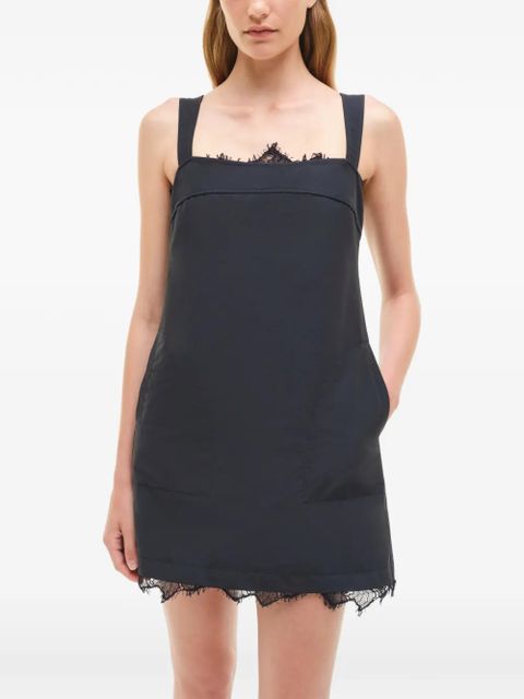 Simkhai Sloan lace-trimmed cotton mini dress - Blue