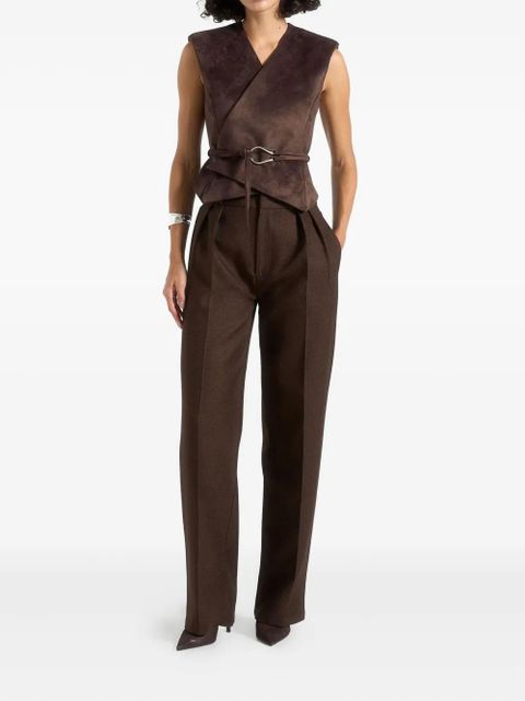 Manière De Voir Jeanne belted wrap suede waistcoat - Brown - zdjęcie produktu nr 2