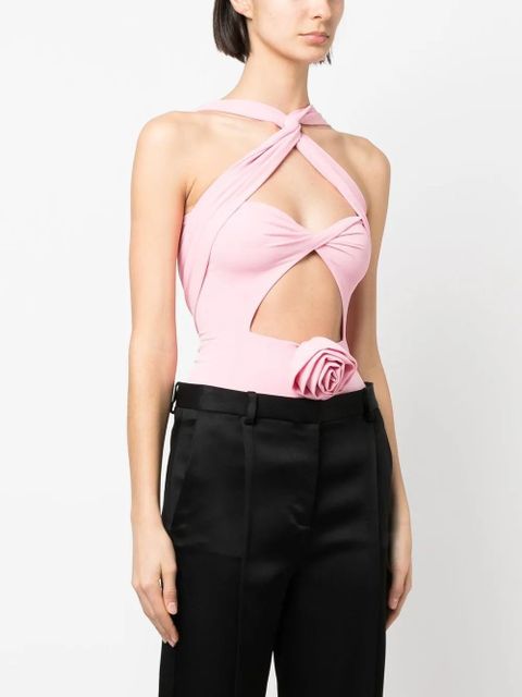Magda Butrym twisted cut-out bodysuit - Pink