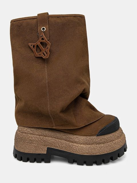 Naked Wolfe buty Disturb kolor brązowy na platformie Disturb Canvas Toffee - zdjęcie produktu nr 2